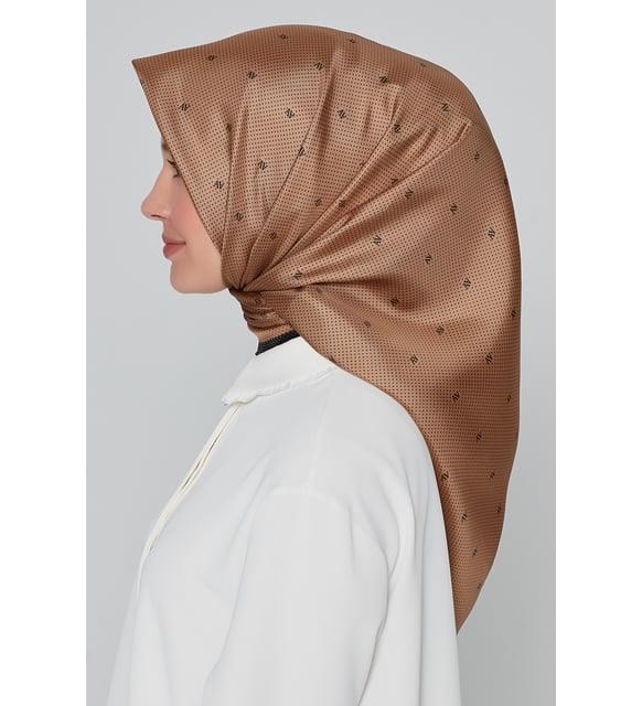 Armine İpek Eşarp Nostalji - 8259-89 Kahve Twill