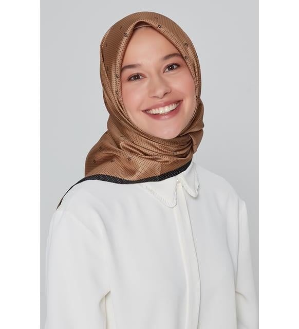 Armine İpek Eşarp Nostalji - 8259-89 Kahve Twill