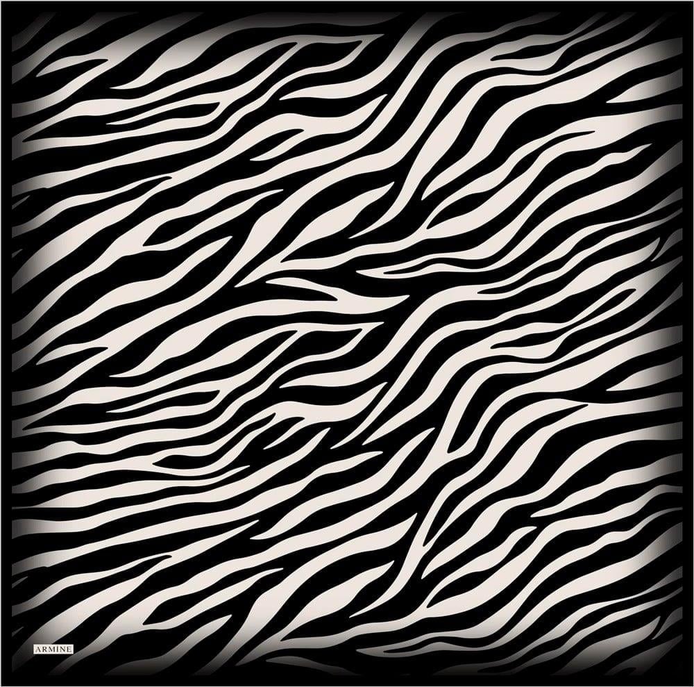 Armine İpek Eşarp Nostalji - 8274-01 Siyah Krem Zebra Sura