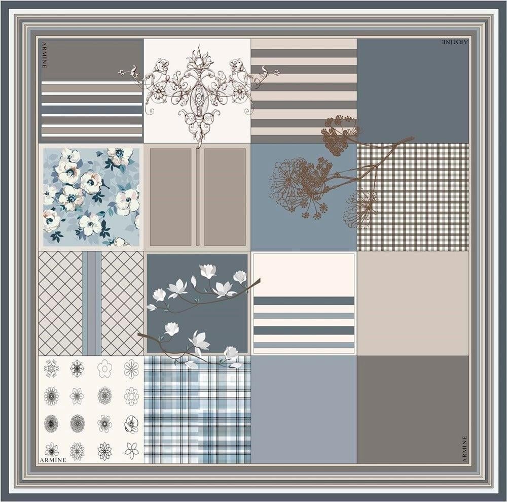 Armine İpek Eşarp Nostalji - 8303-02 İndigo Twill