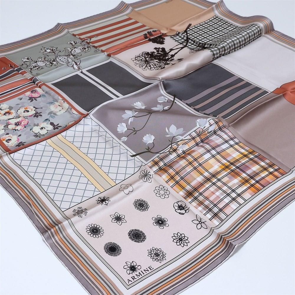 Armine İpek Eşarp Nostalji - 8303-36 Bakır Twill
