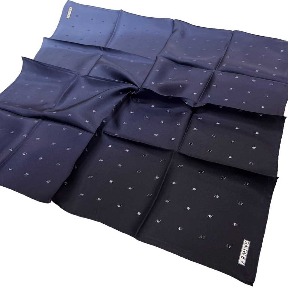 Armine İpek Eşarp Nostalji - 8338-82 Lacivert Mavi Twill
