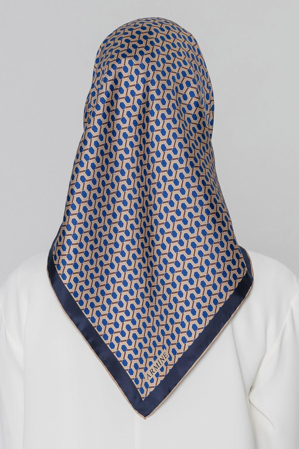 Armine İpek Eşarp Nostalji - 8401-35 Lacivert Twill