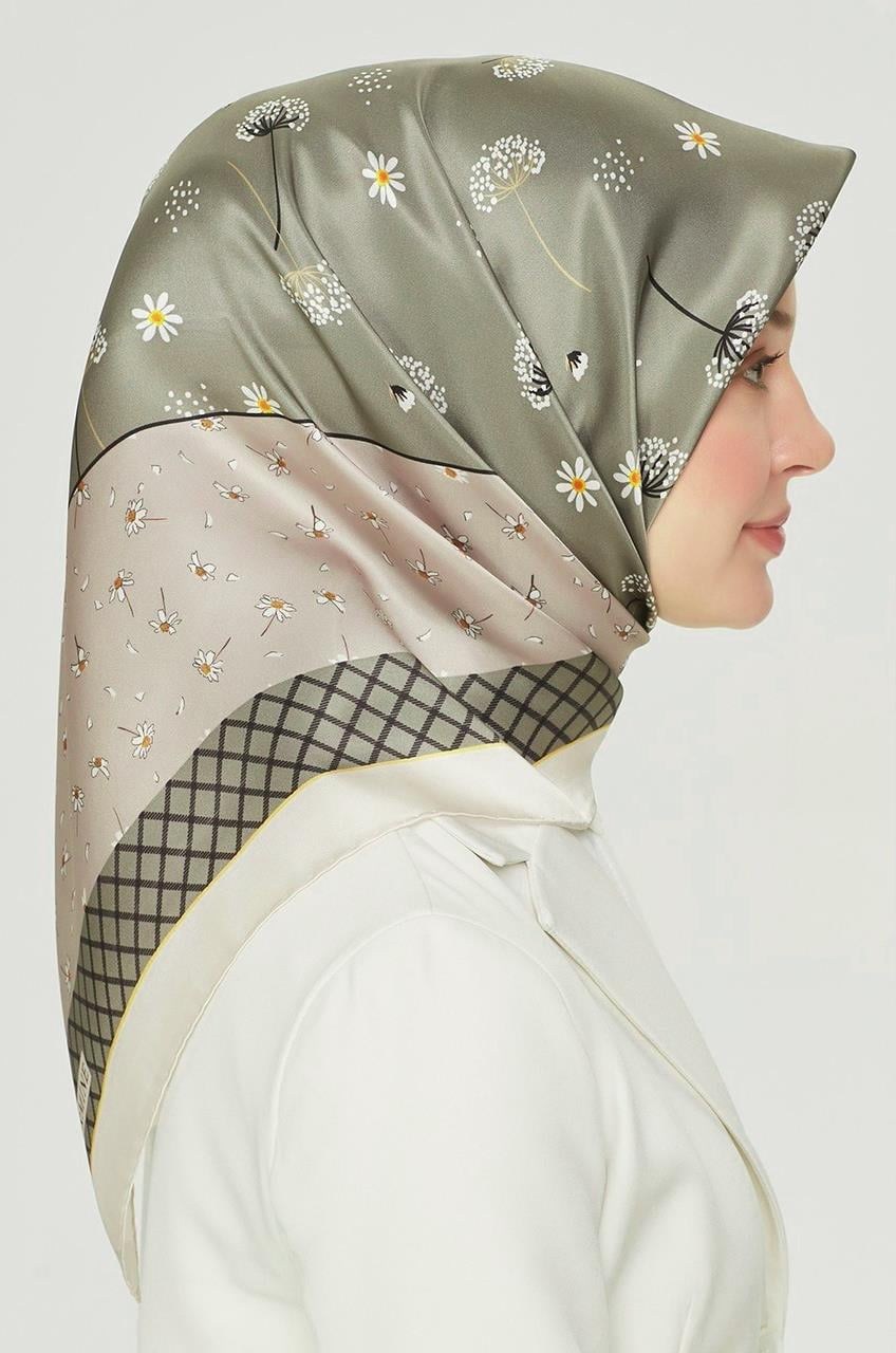 Armine İpek Eşarp Nostalji - 8517-36 Yeşil Twill