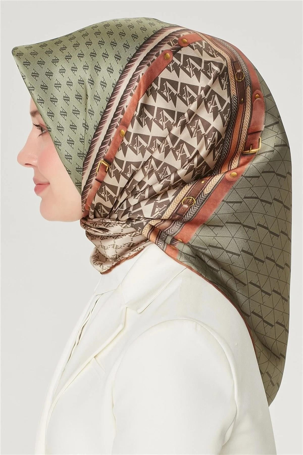 Armine İpek Eşarp Nostalji - 8519-06 Yeşil Sura