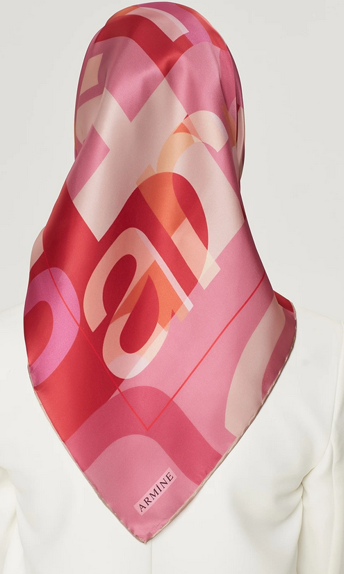 Armine İpek Eşarp Nostalji - 8526-84 Pembe Twill