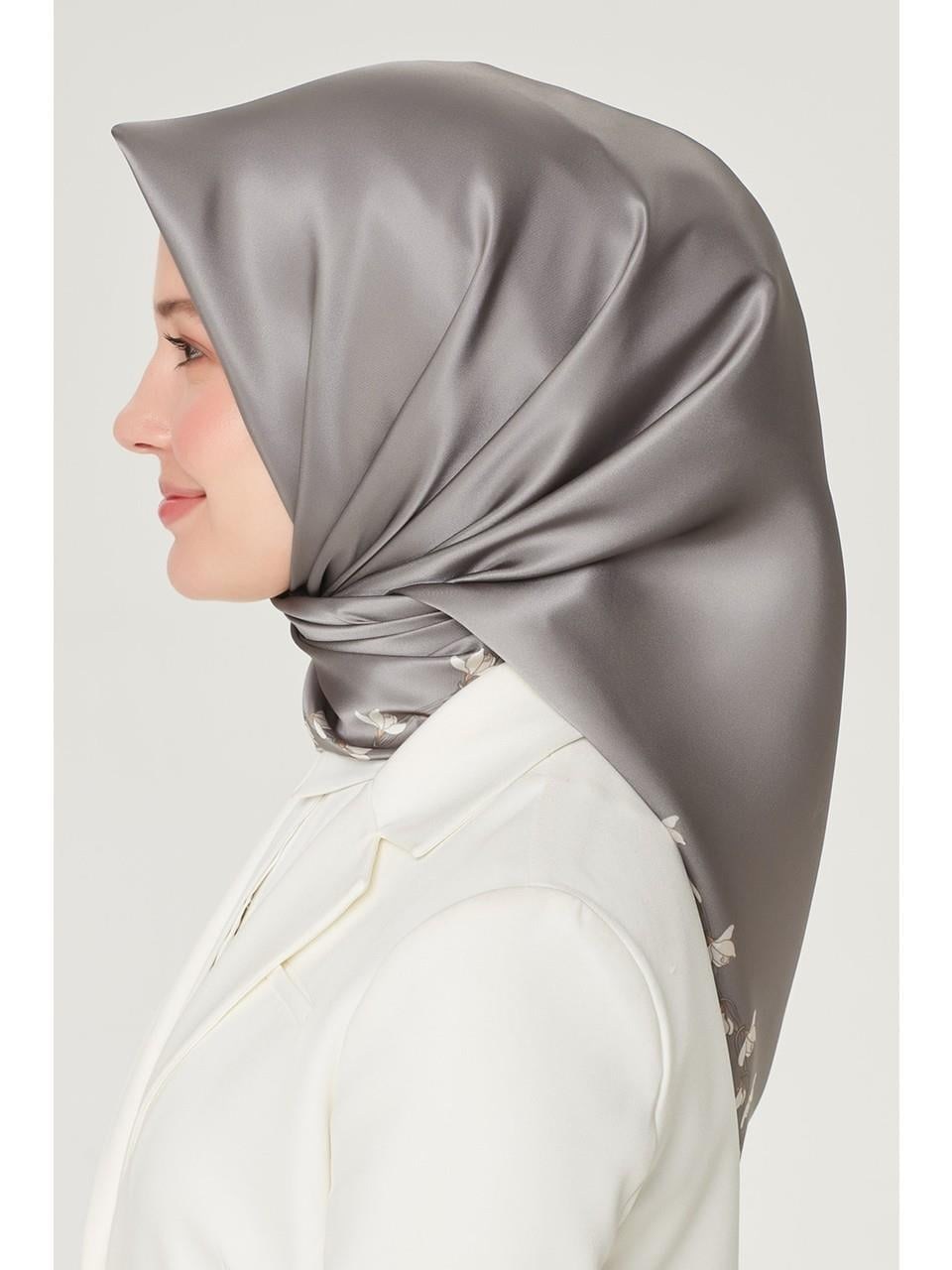 Armine İpek Eşarp Nostalji - 8553-89 Gri Sura