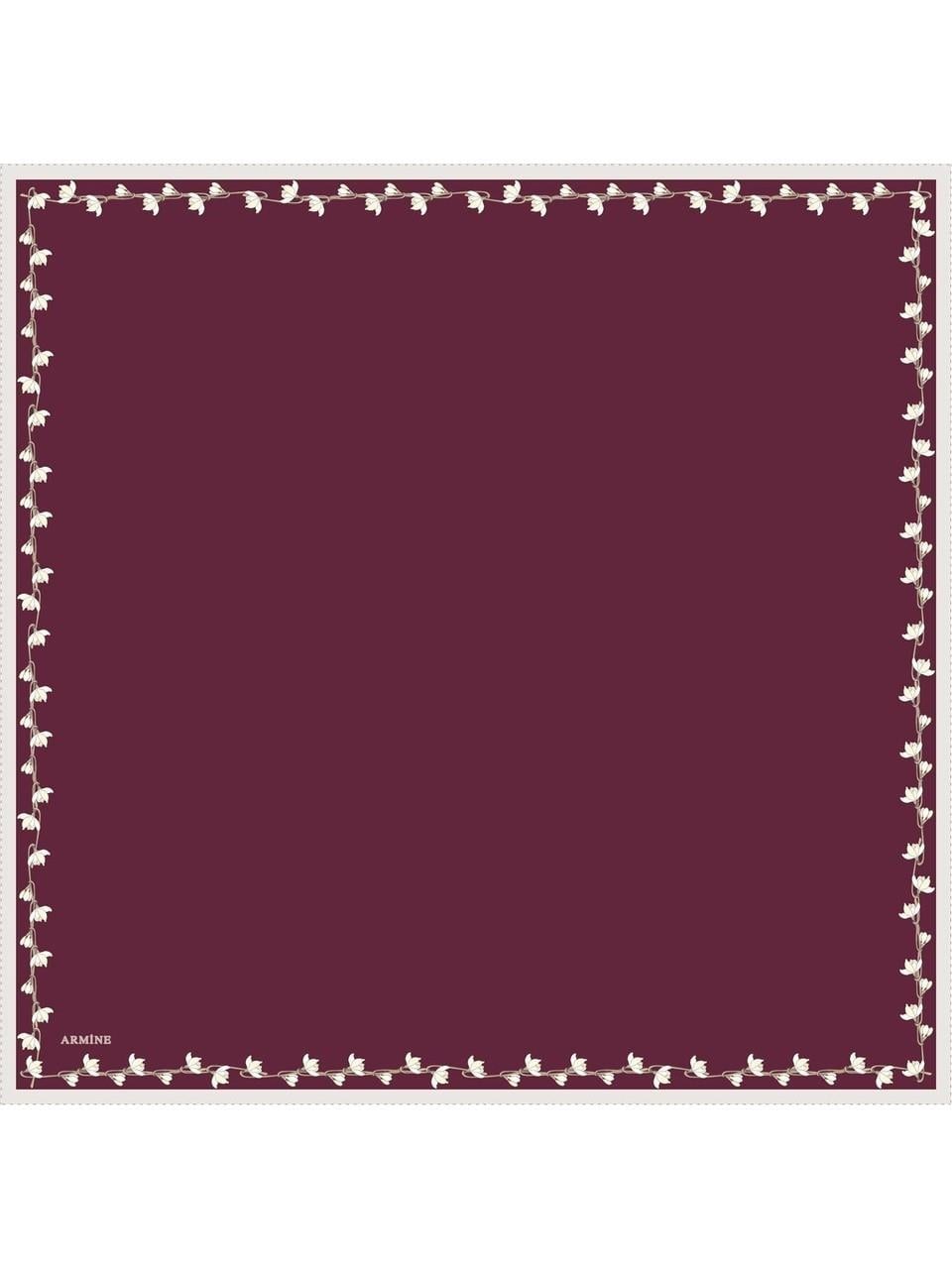 Armine İpek Eşarp Nostalji - 8553-92 Bordo Twill