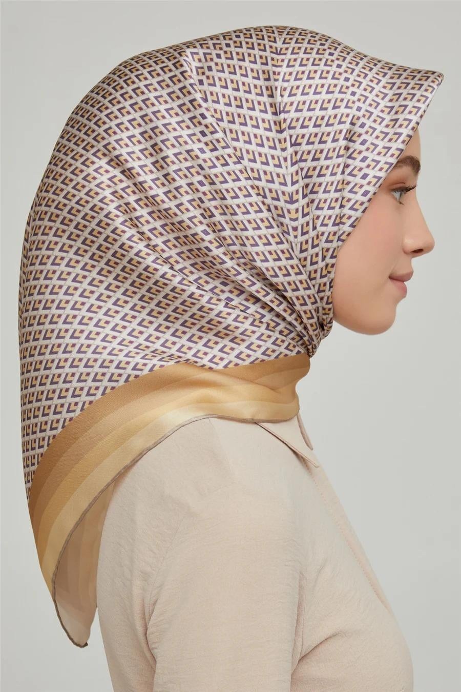 Armine İpek Eşarp Nostalji - 8634-31 Sarı Twill