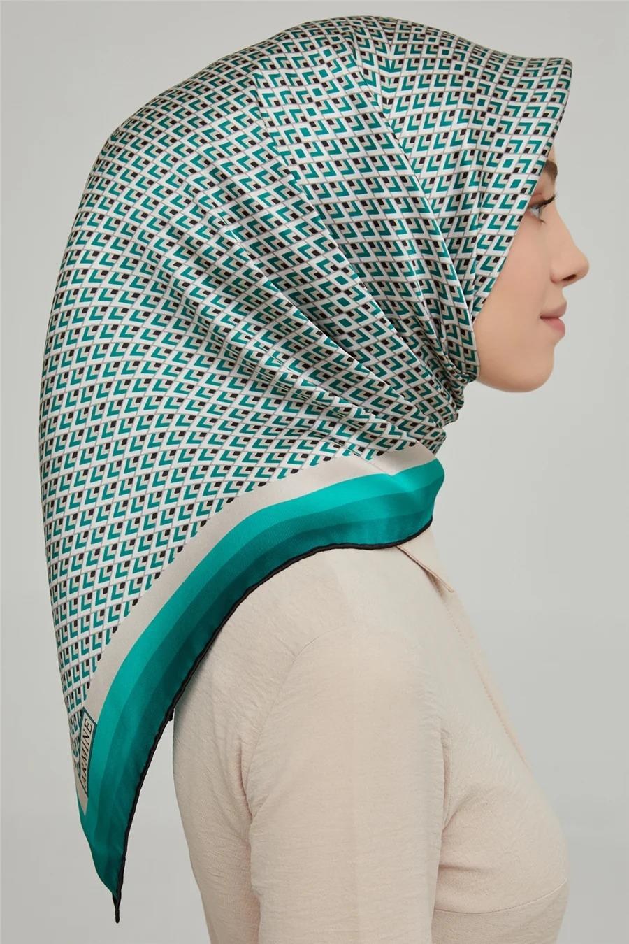 Armine İpek Eşarp Nostalji - 8634-38 Yeşil Twill