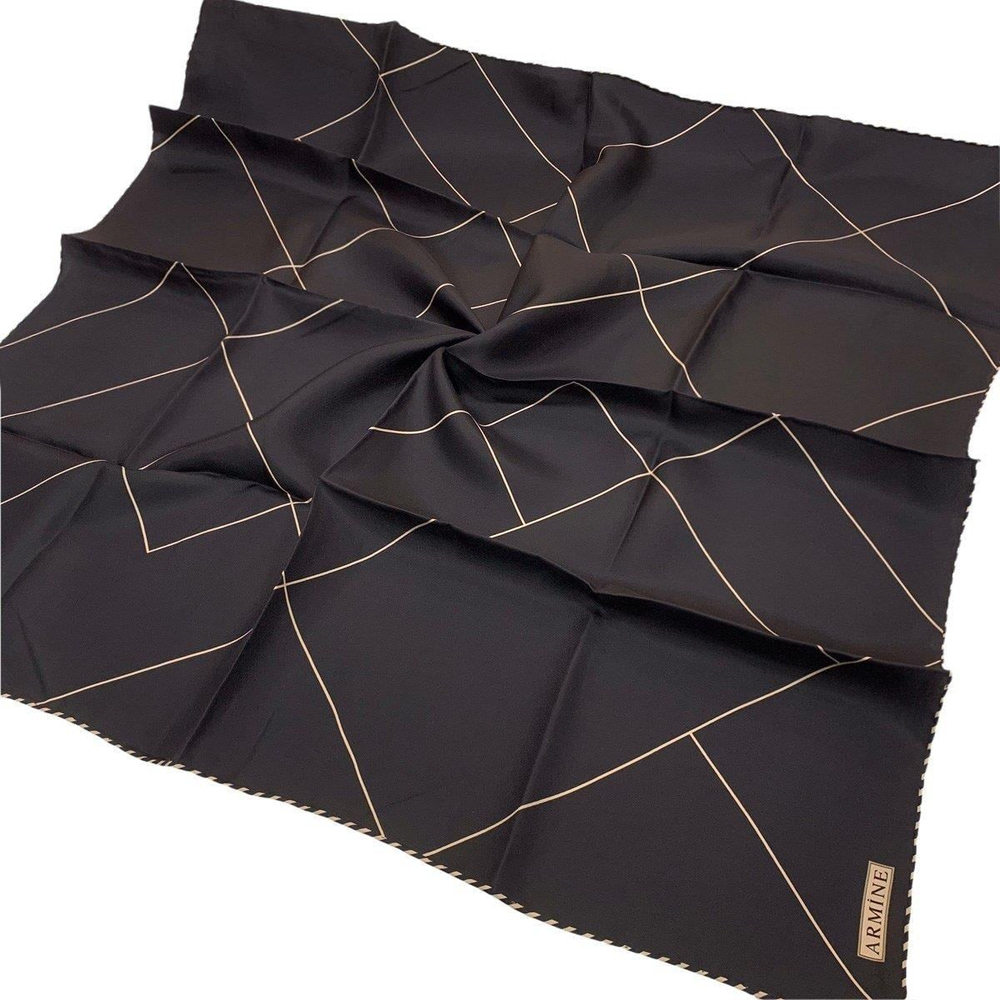 Armine İpek Eşarp Nostalji - 8655-01 Siyah Vizon Twill