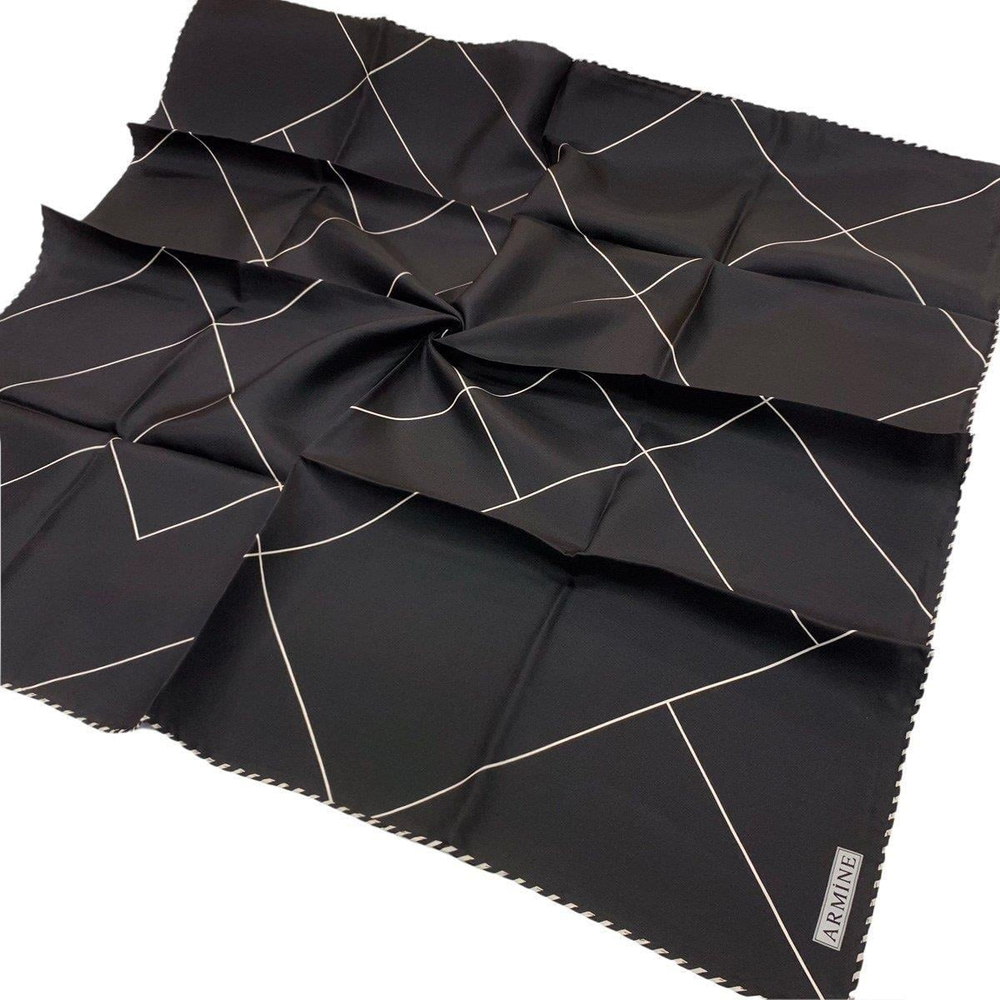 Armine İpek Eşarp Nostalji - 8655-02 Siyah Taş Twill