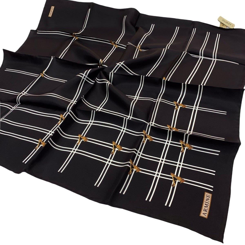 Armine İpek Eşarp Nostalji - 8656-33 Siyah Beyaz Twill