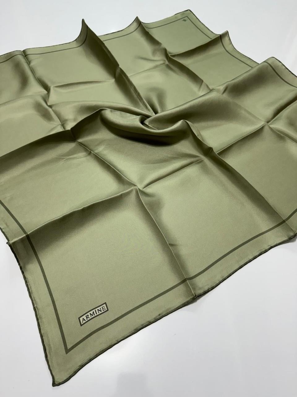 Armine İpek Eşarp Nostalji - 8668-09 Yağ Yeşili Twill