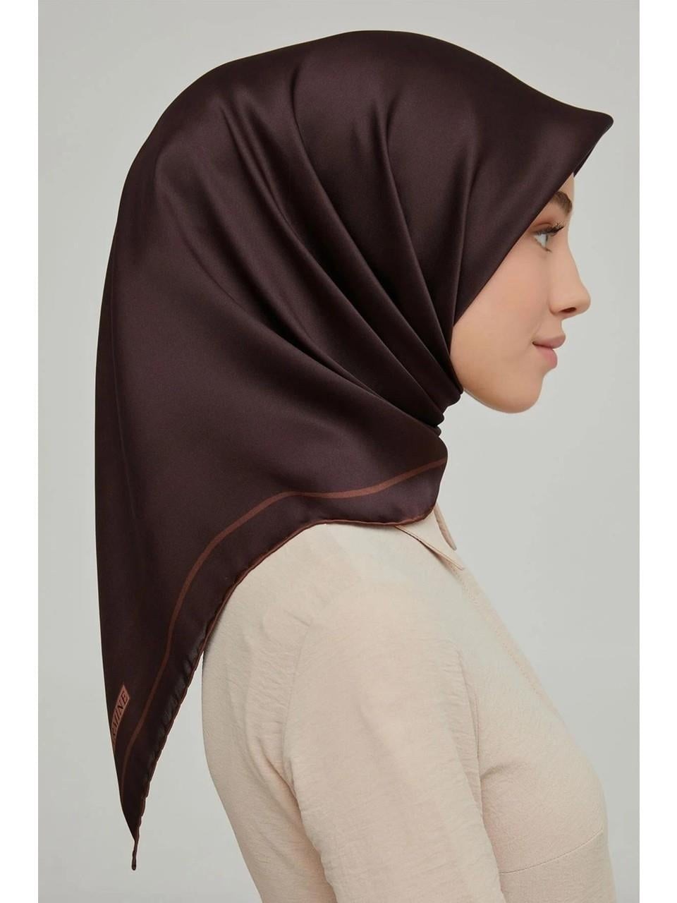 Armine İpek Eşarp Nostalji - 8668-13 Kızıl Kahve Twill
