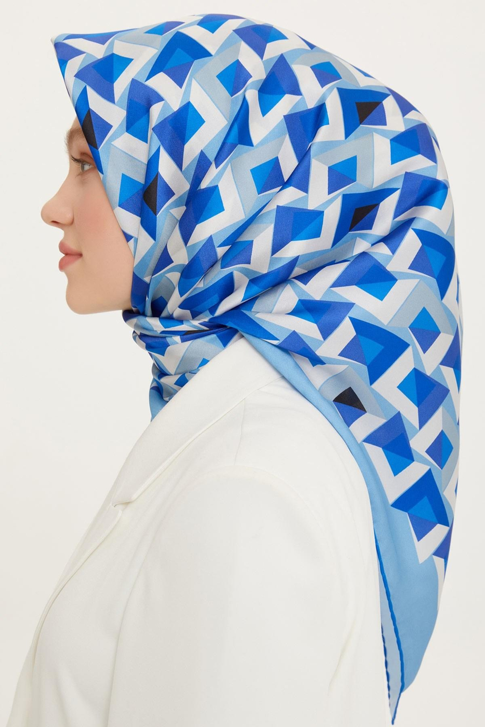 Armine İpek Eşarp Nostalji - 8720-52 Mavi Twill