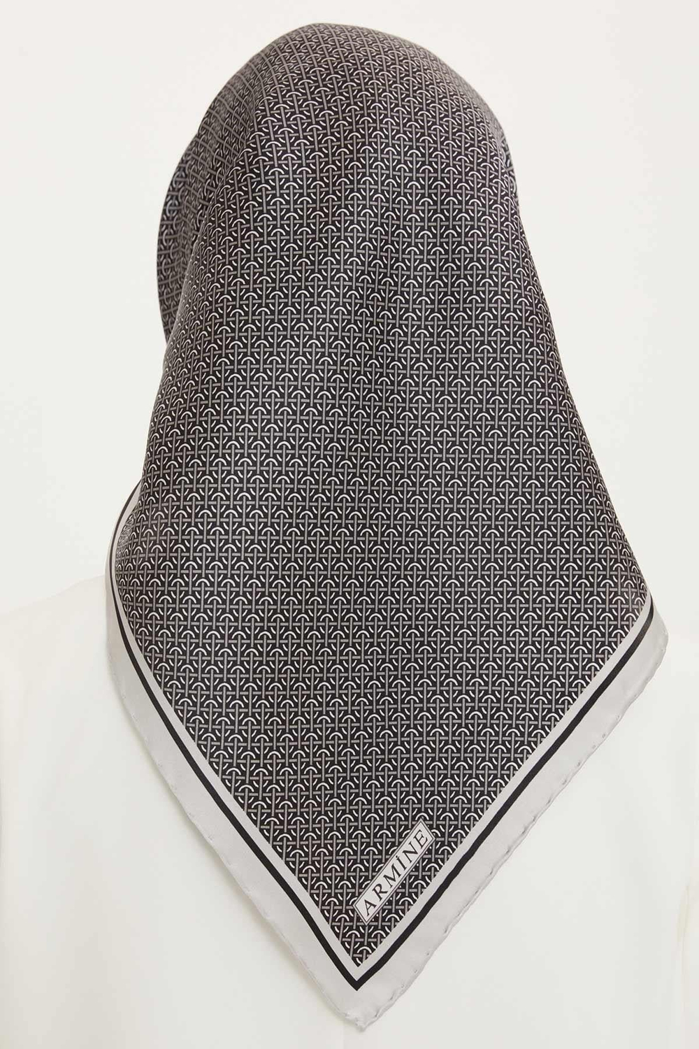 Armine İpek Eşarp Nostalji - 8733-12 Gri Twill