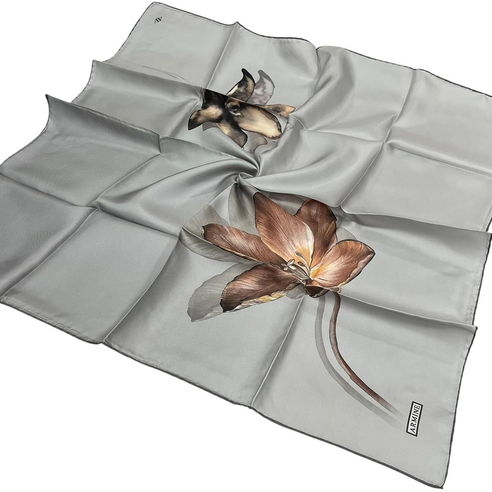 Armine İpek Eşarp Nostalji - 8737-31 Gri Twill