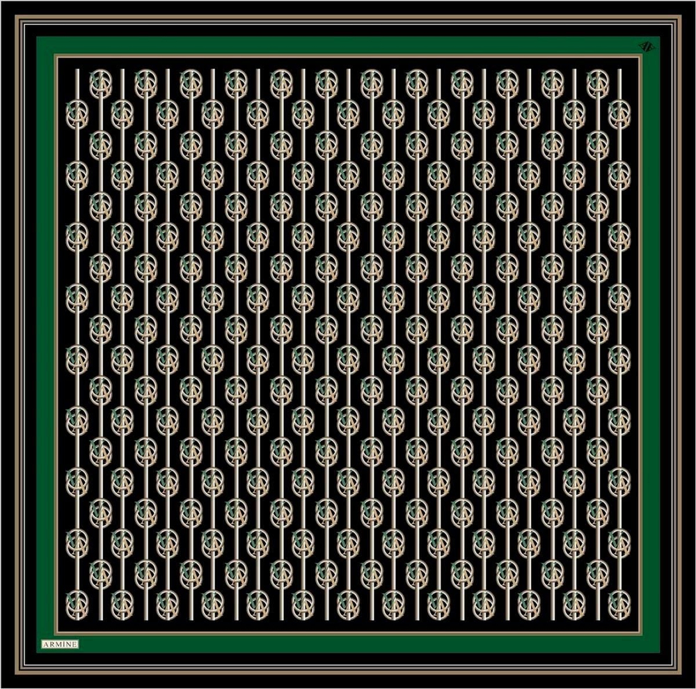 Armine İpek Eşarp Nostalji - 8822-38 Siyah Zümrüt Twill