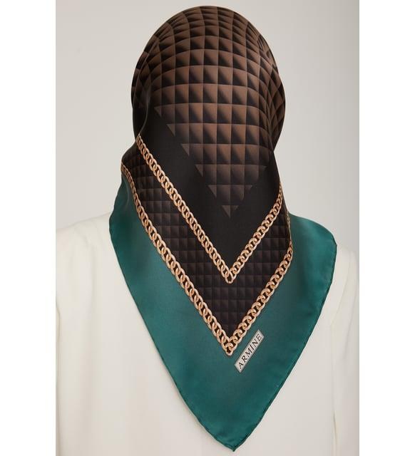 Armine İpek Eşarp Nostalji - 8834-55 Koyu Yeşil Twill