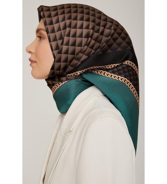 Armine İpek Eşarp Nostalji - 8834-55 Koyu Yeşil Twill