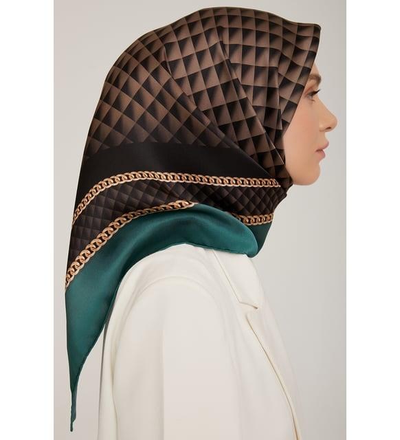 Armine İpek Eşarp Nostalji - 8834-55 Koyu Yeşil Twill
