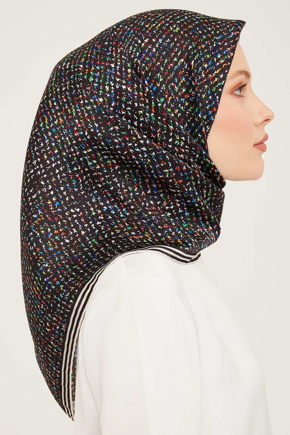 Armine İpek Eşarp Nostalji - 9013-09 Siyah Twill