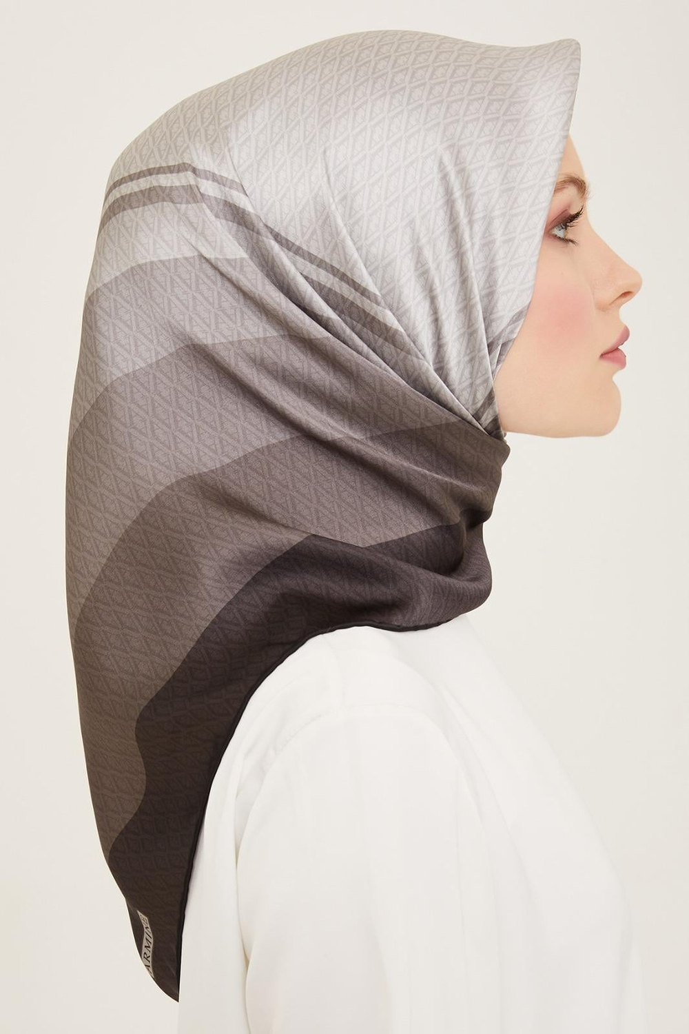 Armine İpek Eşarp Nostalji - 9111-03 Koyu Gri Twill