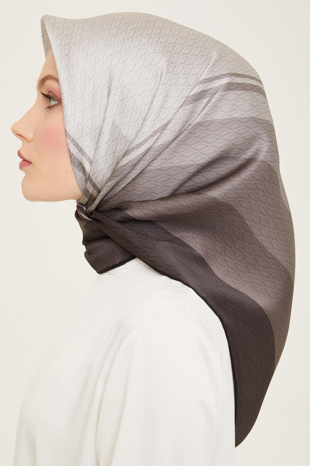 Armine İpek Eşarp Nostalji - 9111-03 Koyu Gri Twill