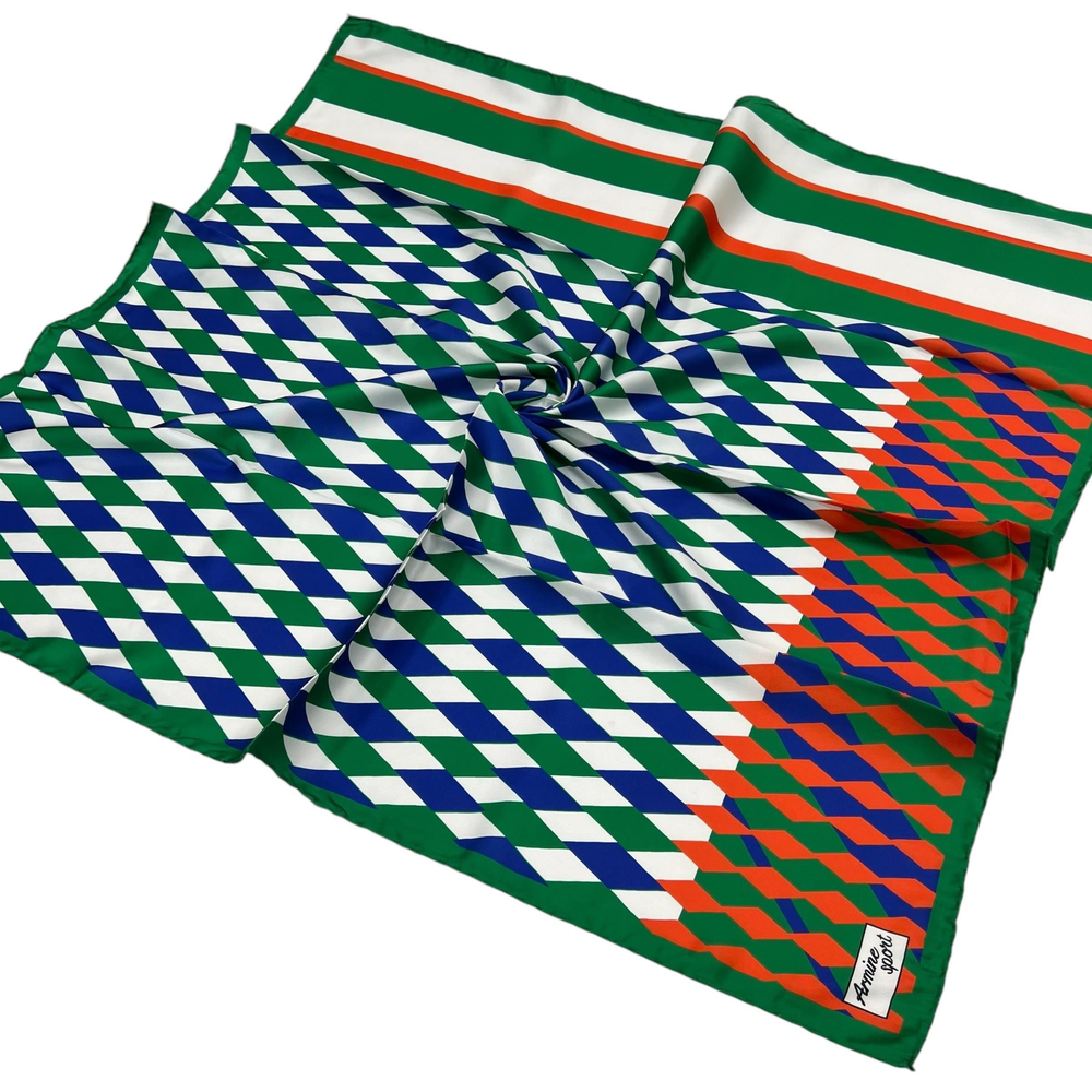 Armine Sport Twill Eşarp - 8031-03 Yeşil Mavi
