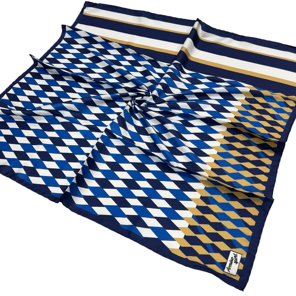 Armine Sport Twill Eşarp - 8031-05 Lacivert Beyaz