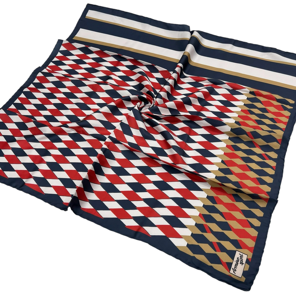Armine Sport Twill Eşarp - 8031-06 Lacivert Kırmızı