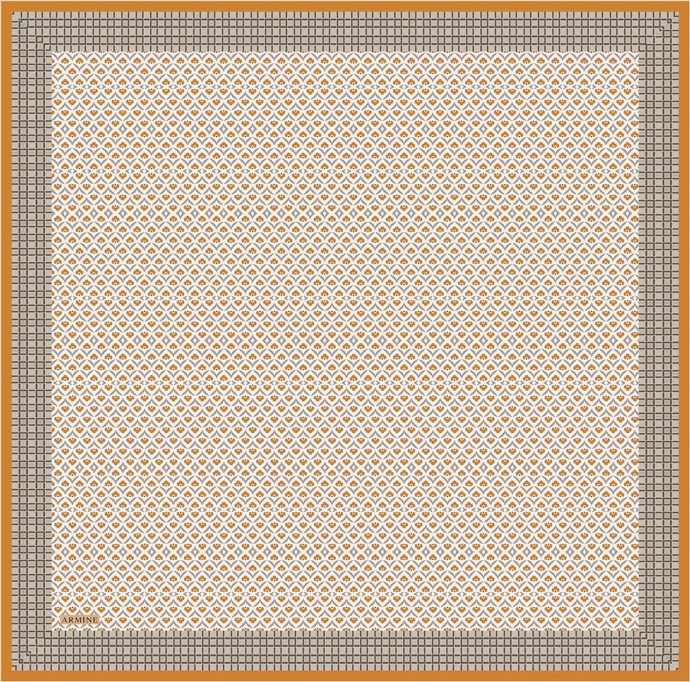 Armine Sport Twill Eşarp - 8557-36 Bej Turuncu