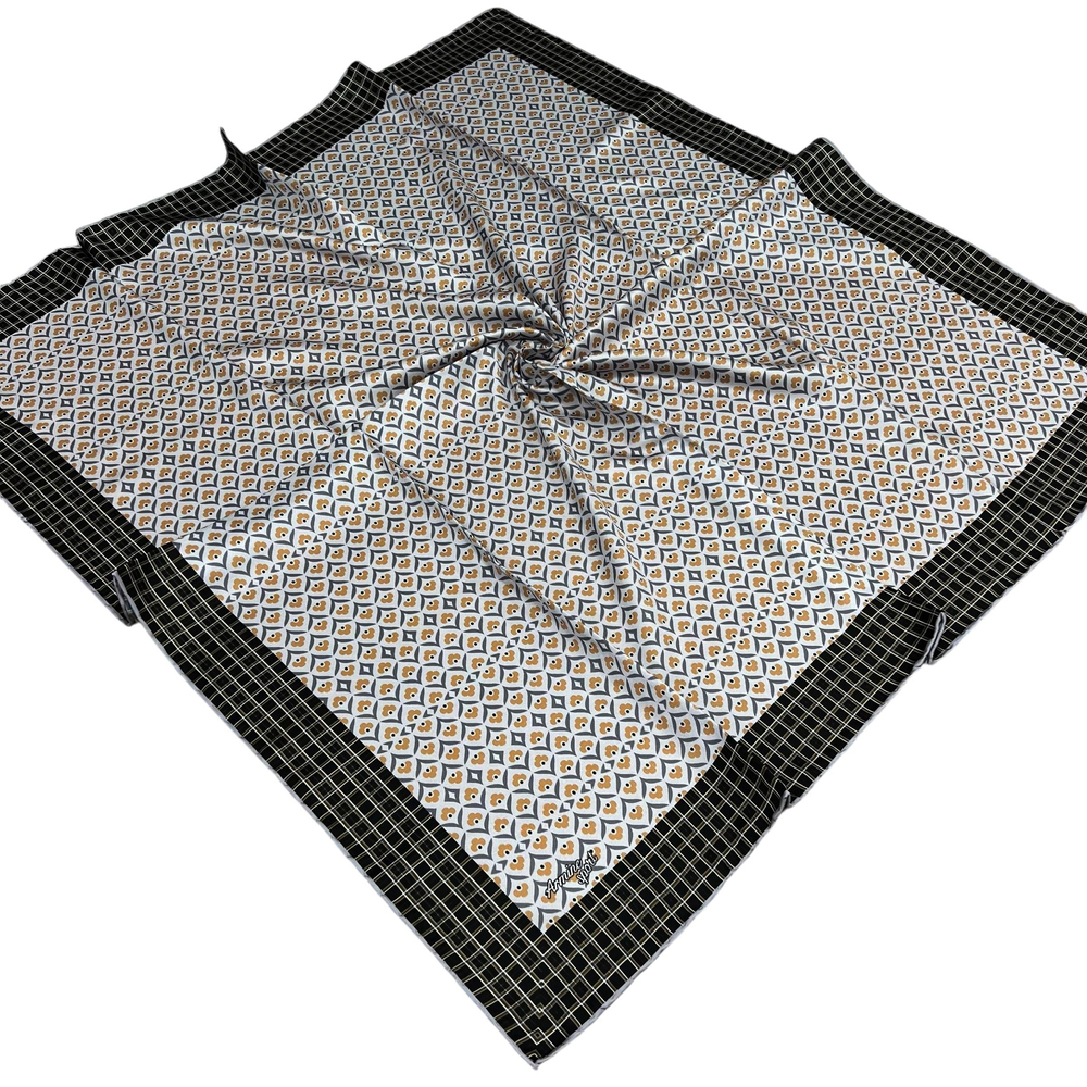 Armine Sport Twill Eşarp - 8557-37 Gri Sarı