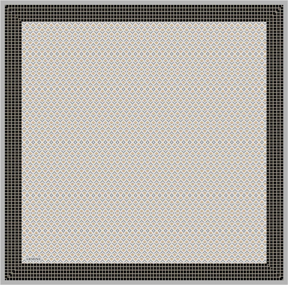 Armine Sport Twill Eşarp - 8557-37 Gri Sarı