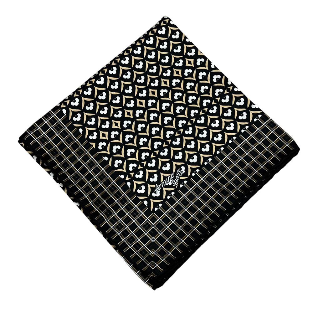 Armine Sport Twill Eşarp - 8557-92 Siyah Bej