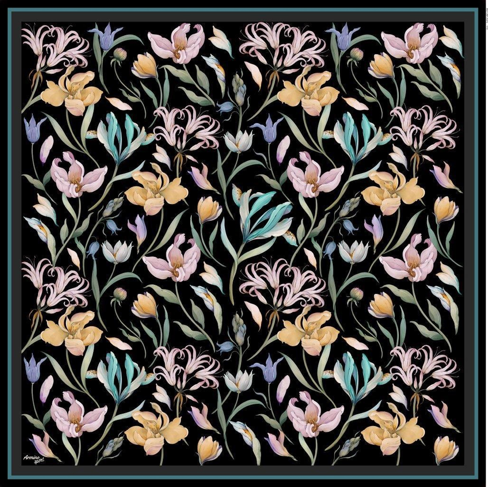 Armine Sport Twill Eşarp - 8825-52 Siyah Mavi