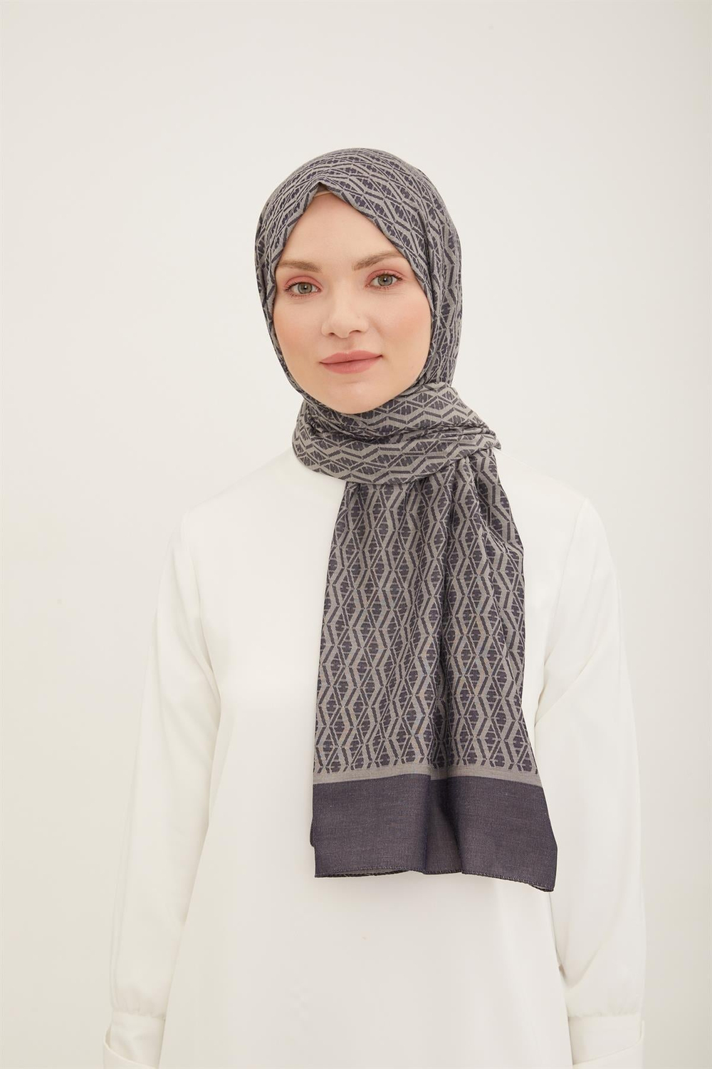 Armine Trend Akasya Şal - 1 - Kot Mavi 23048