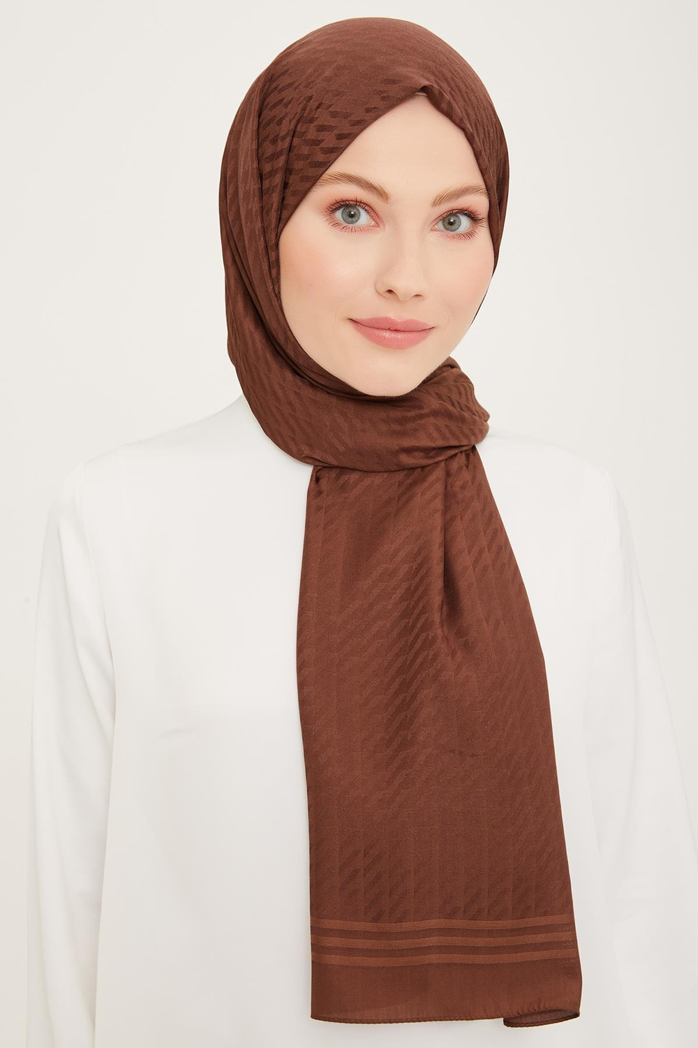 Armine Trend Diamond Şal - 1 - Kahve 4719