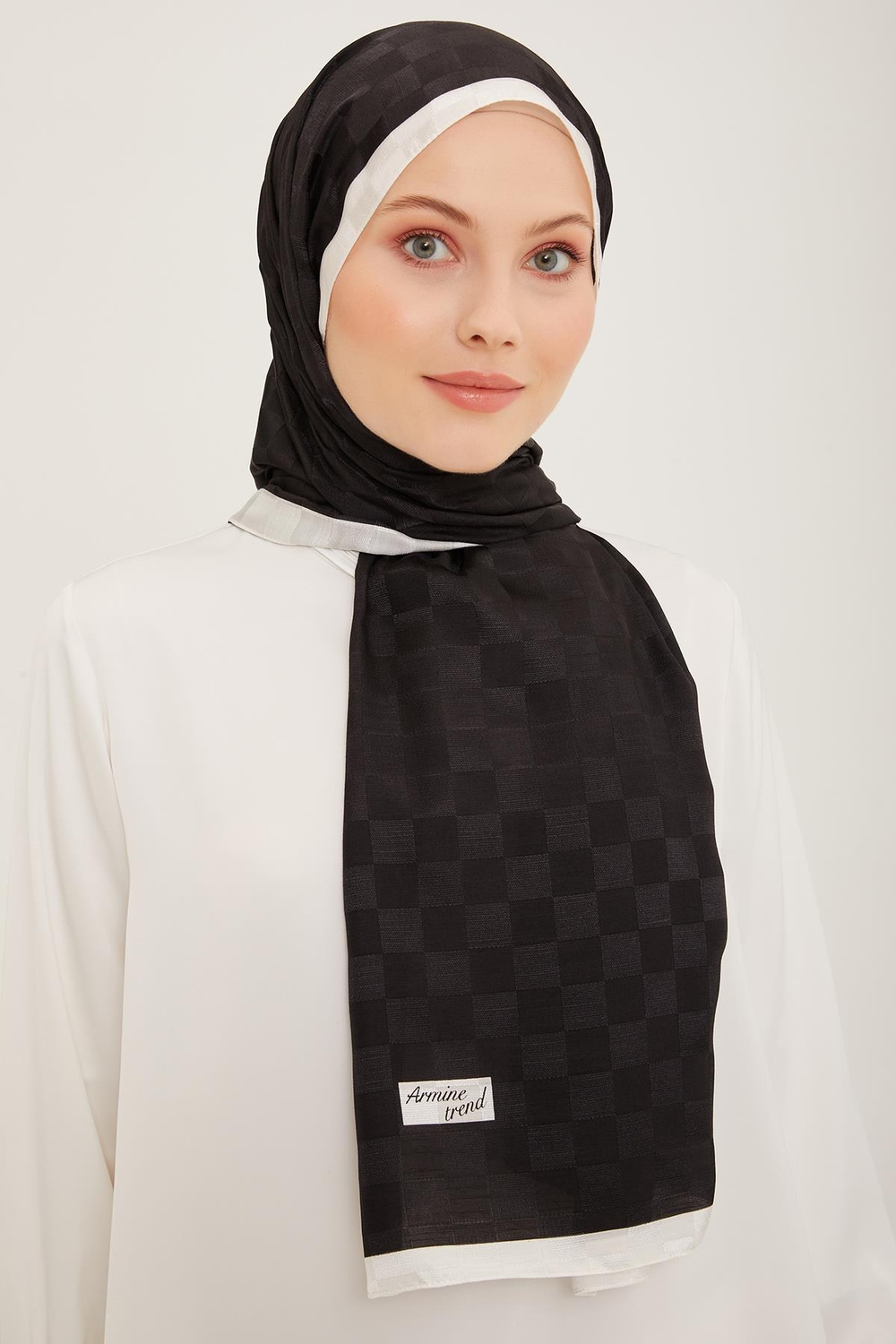Armine Trend Janjan Şal - Dama - Siyah 42