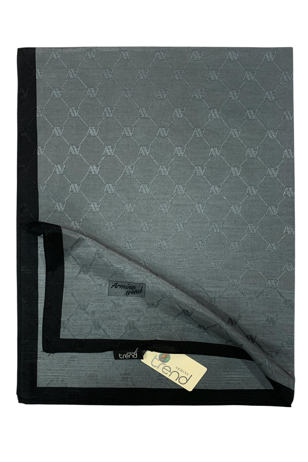 Armine Trend Monogram Şal - 2 - Gri Siyah 147