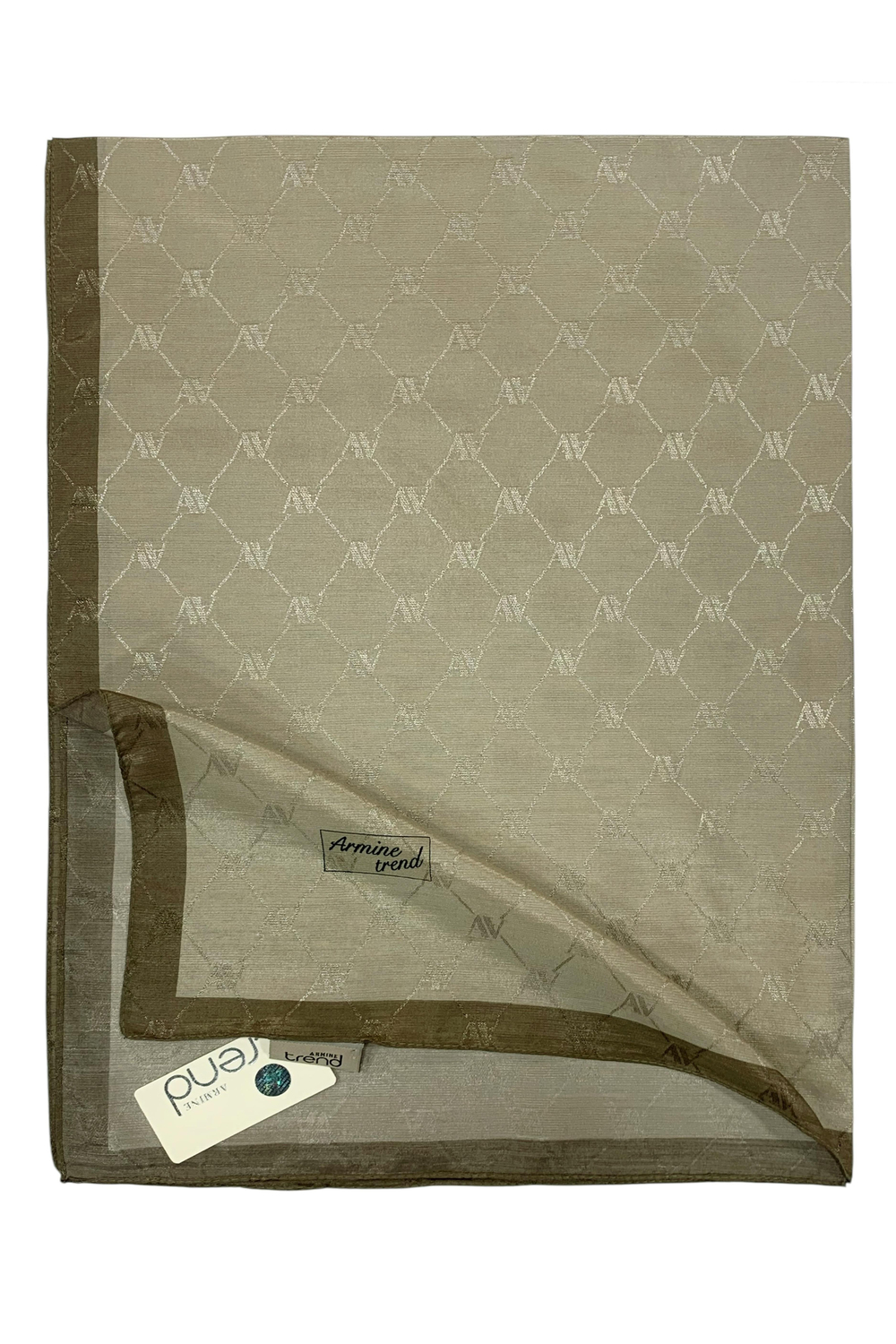 Armine Trend Monogram Şal - 2 - Soft Yeşil 122
