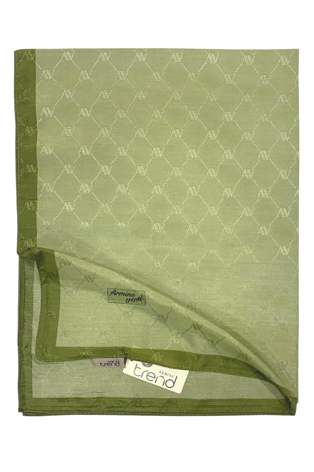 Armine Trend Monogram Şal - 2 - Yağ Yeşili 110