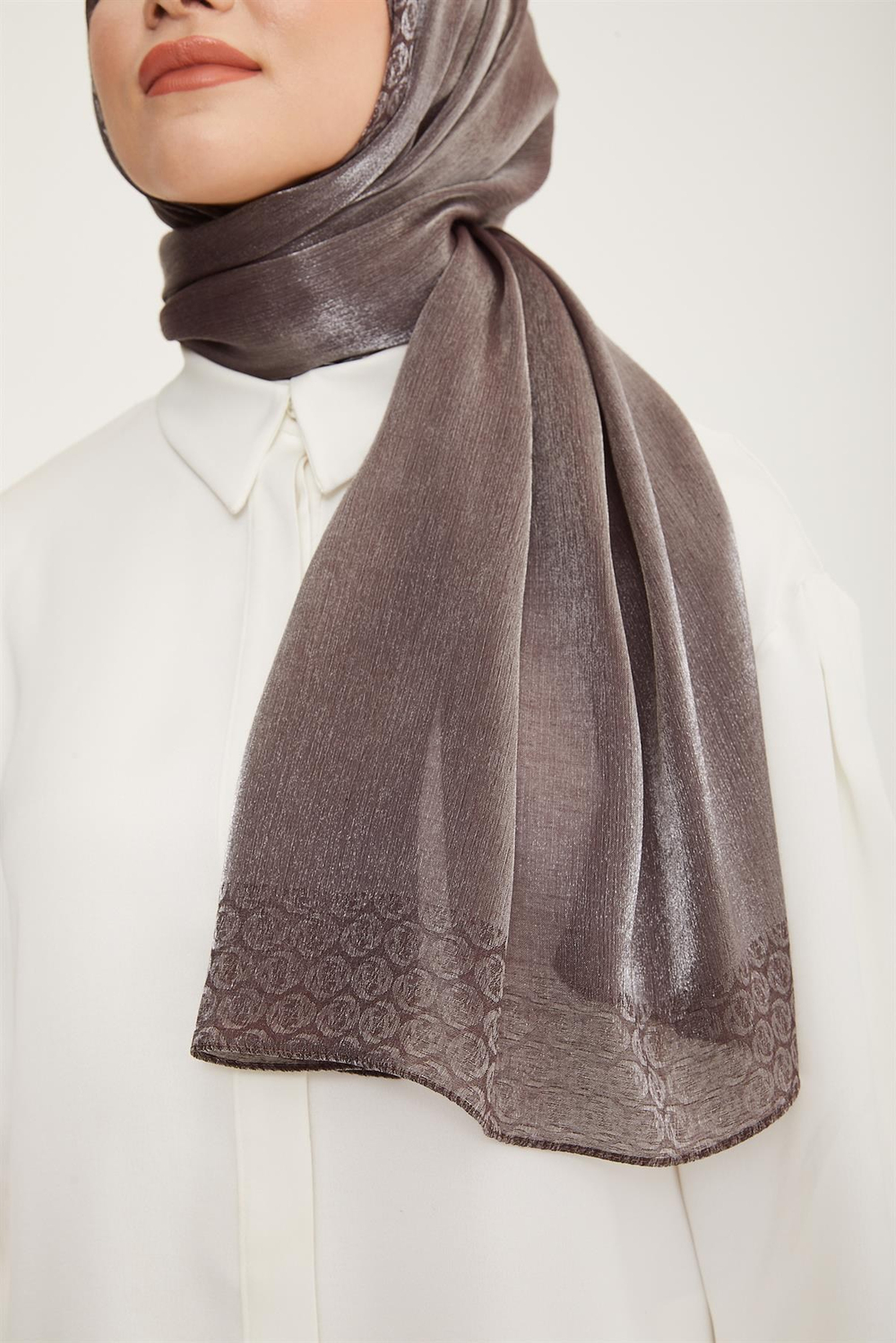 Armine Trend Pearly Şal - 2 - Koyu Kahve 23035