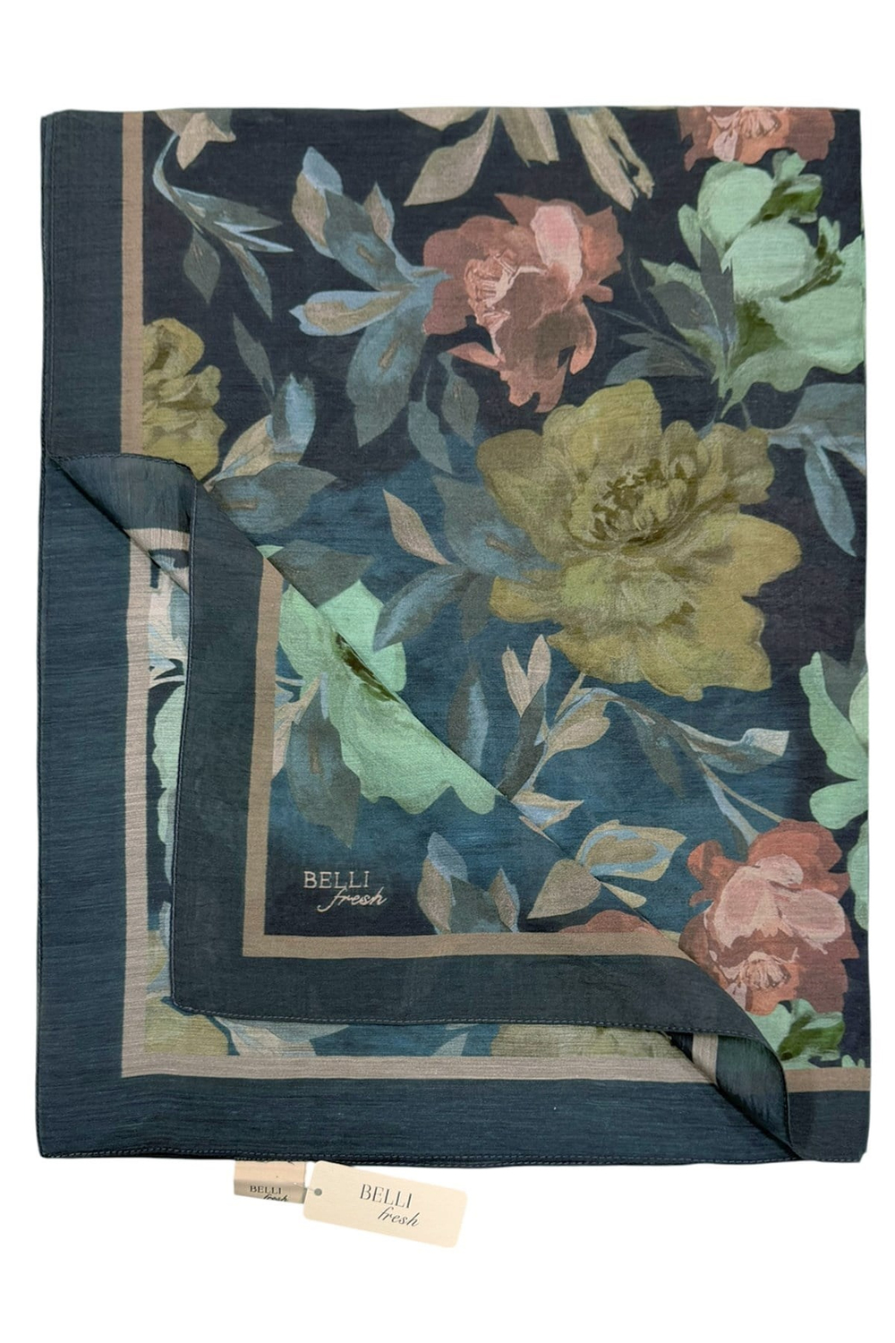 Belli Fresh Sanda Şal - 1362-68 Lacivert Yeşil