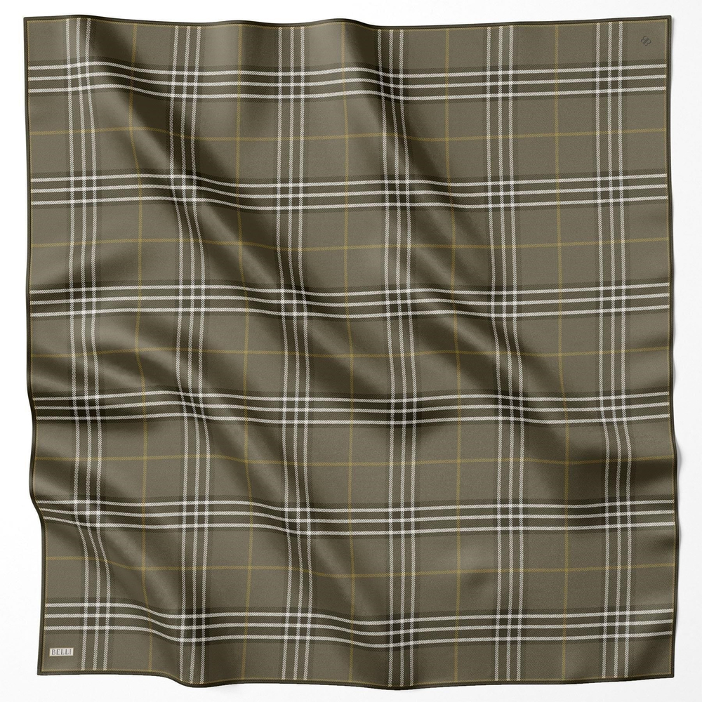 Belli İpek Eşarp - 4122-84 Yeşil Twill