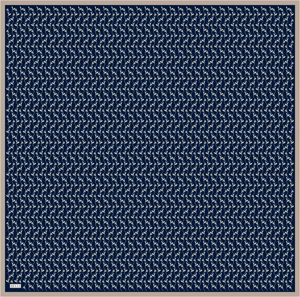 Belli İpek Eşarp - 4001-80 Lacivert Vizon Twill