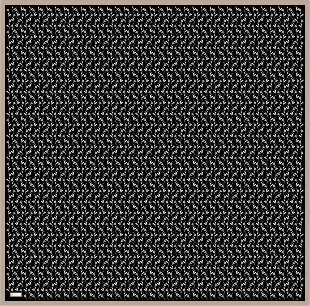 Belli İpek Eşarp - 4001-81 Siyah Vizon Twill