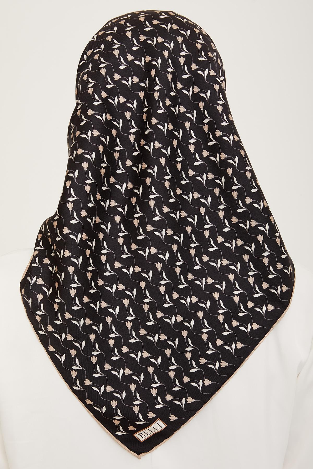 Belli İpek Eşarp - 4001-81 Siyah Vizon Twill