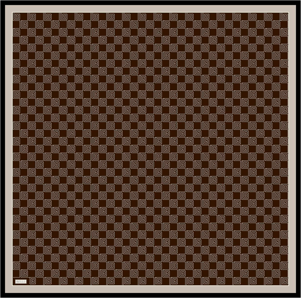Belli Twill İpek Eşarp - 4003-50 Acı Kahve